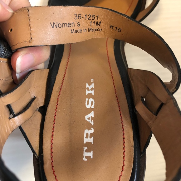 Trask Summer Black Washed Calfskin Cone Heels - Picture 12 of 12